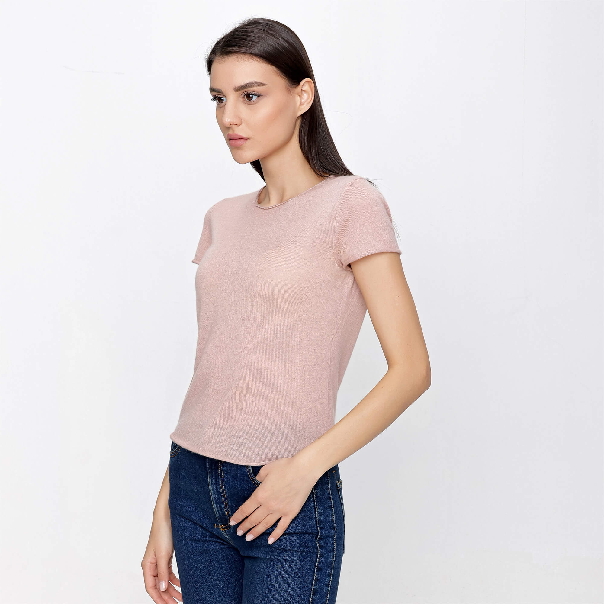 Gucci - Pink Cashmere & Silk Blend Half Sleeves Knitwear